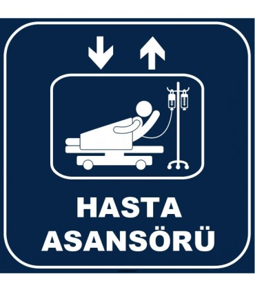 ZY1161 - Hasta Asansörü, lacivert - beyaz, kare