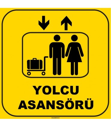 ZY1138 - Yolcu Asansörü, sarı-siyah, kare