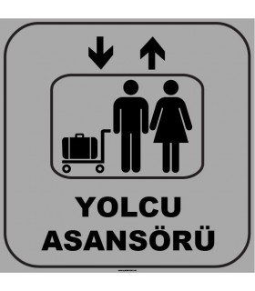 ZY1137 - Yolcu Asansörü, gri - siyah, kare