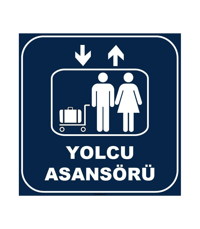 ZY1159 - Yolcu Asansörü, lacivert - beyaz, kare