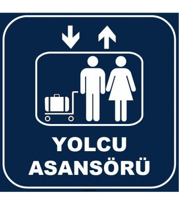 ZY1159 - Yolcu Asansörü, lacivert - beyaz, kare