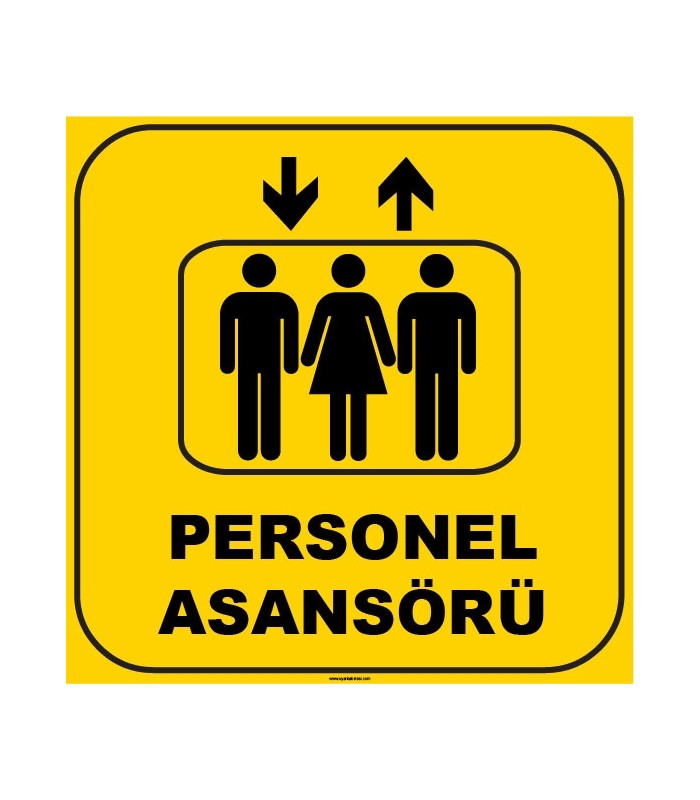 ZY1142 - Personel Asansörü, sarı - siyah, kare