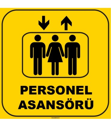 ZY1142 - Personel Asansörü, sarı - siyah, kare