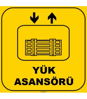 ZY1143 -Yük Asansörü, sarı - siyah, kare