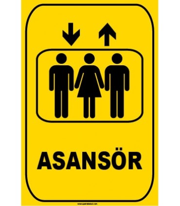ZY1172 - Asansör, sarı - siyah, dikdörtgen
