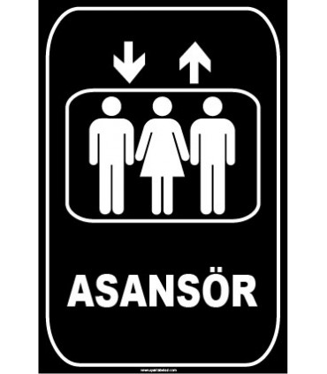 ZY1174 - Asansör, siyah  - beyaz, dikdörtgen
