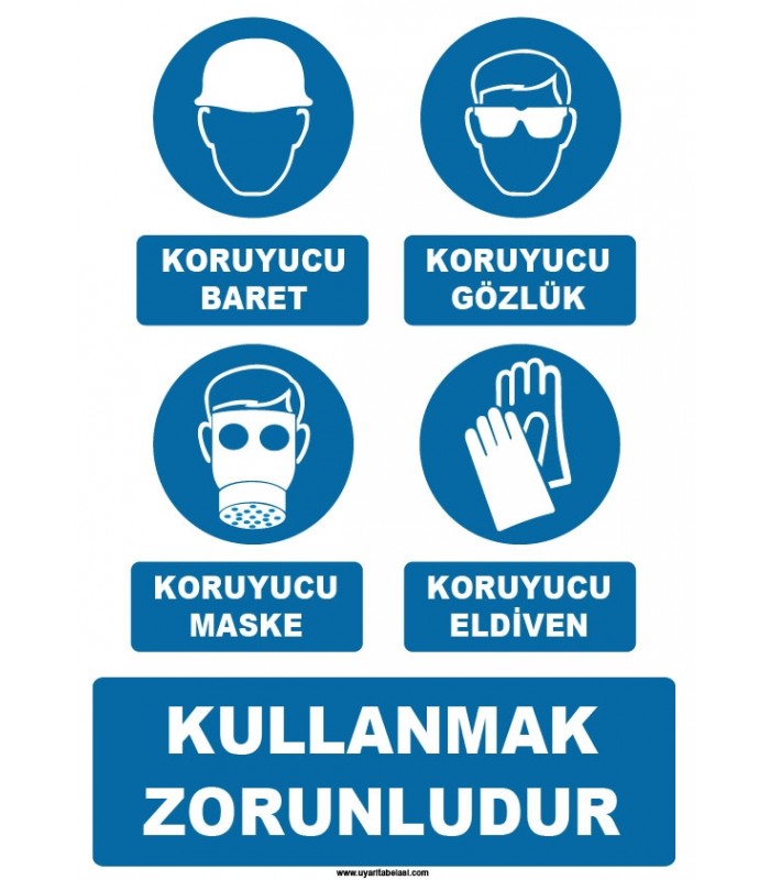 ZY1196 - Koruyucu baret, gözlük, maske, eldiven kullanmak zorunludur