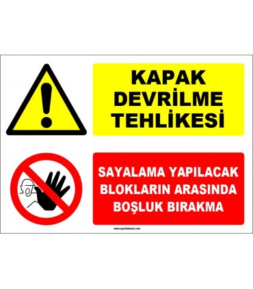 ZY1272 - Kapak devrilme tehlikesi, sayalama yapılacak blokların arasında boşluk bırakma