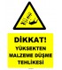 ZY1268 - Dikkat yüksekten malzeme düşme tehlikesi