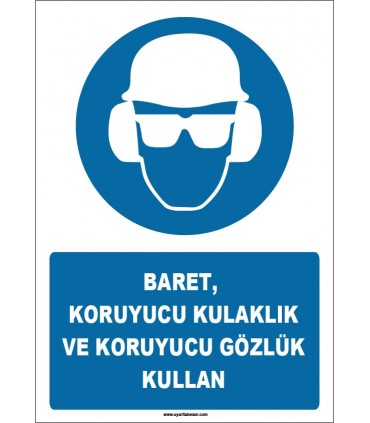 ZY1310 - Baret, koruyucu kulaklık ve koruyucu gözlük kullan