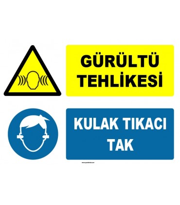 ZY1315 - Gürültü Tehlikesi, Kulak Tıkacı Tak