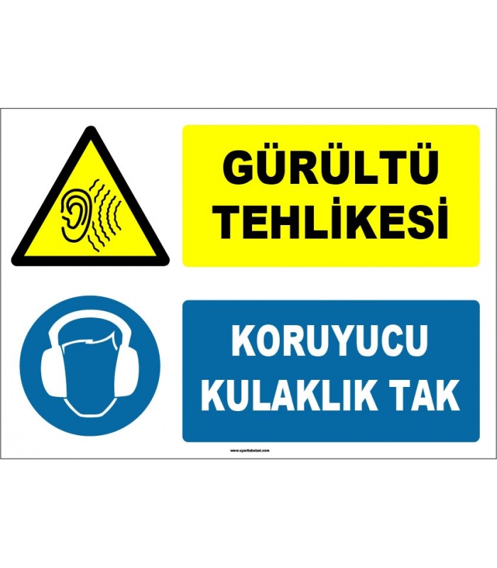 ZY1328 - Gürültü Tehlikesi, Koruyucu Kulaklık Tak