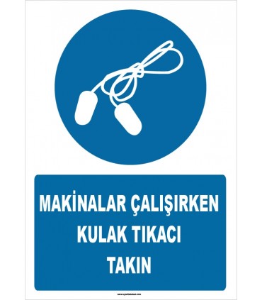 ZY1344 - Makinalar çalışırken kulak tıkacı takın