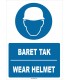 ZY1359 - Türkçe İngilizce, Baret Tak, Wear Helmet