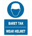 ZY1359 - Türkçe İngilizce, Baret Tak, Wear Helmet