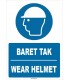 ZY1360 - Türkçe İngilizce, Baret Tak, Wear Helmet