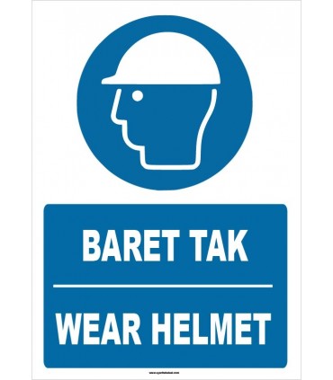 ZY1360 - Türkçe İngilizce, Baret Tak, Wear Helmet