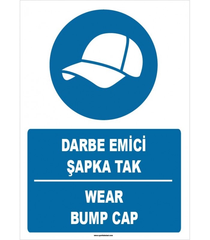 ZY1362 - Türkçe İngilizce, Darbe Emici Şapka Tak, Wear Bump Cap