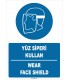 ZY1367 - Türkçe İngilizce, Yüz Siperi Kullan, Wear Face Shield