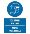 ZY1367 - Türkçe İngilizce, Yüz Siperi Kullan, Wear Face Shield