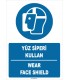 ZY1368 - Türkçe İngilizce, Yüz Siperi Kullan, Wear Face Shield
