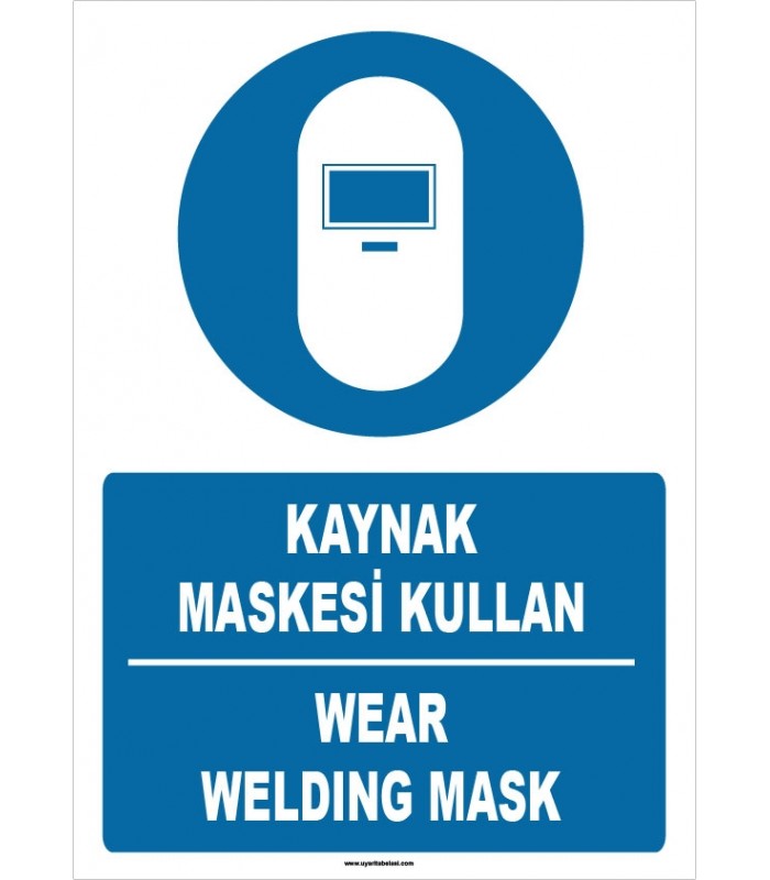 ZY1371 - Türkçe İngilizce, Kaynak Maskesi Kullan, Wear Welding Mask