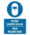 ZY1371 - Türkçe İngilizce, Kaynak Maskesi Kullan, Wear Welding Mask
