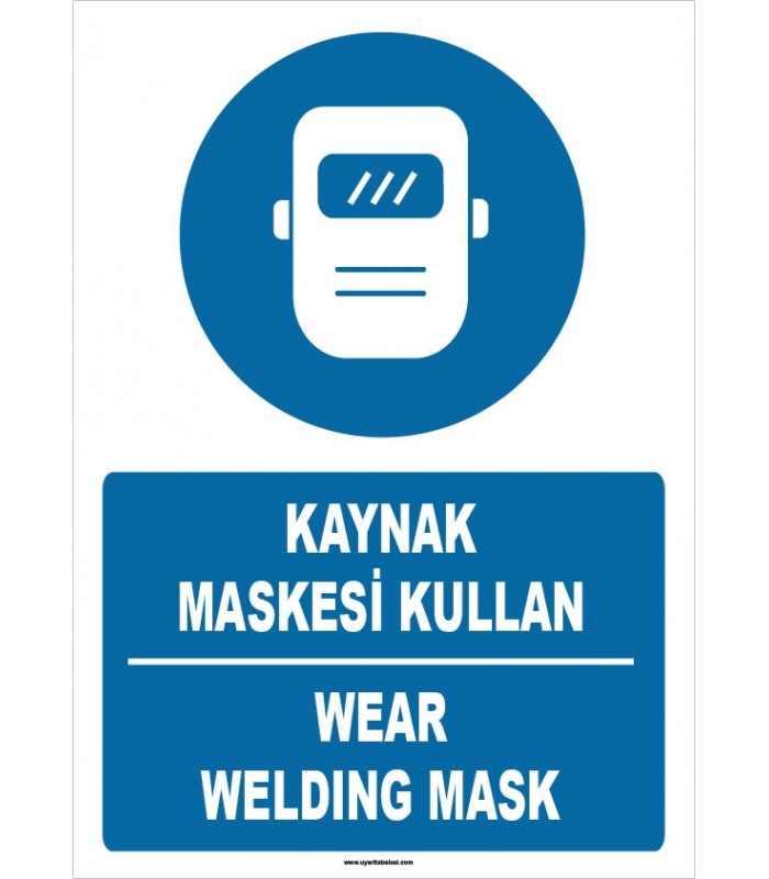 ZY1398 - Türkçe İngilizce, Kaynak Maskesi Kullan, Wear Welding Mask