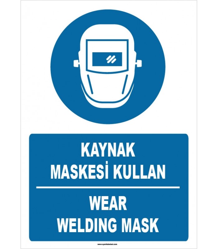 ZY1399 - Türkçe İngilizce, Kaynak Maskesi Kullan, Wear Welding Mask