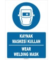 ZY1399 - Türkçe İngilizce, Kaynak Maskesi Kullan, Wear Welding Mask