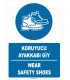 ZY1375 - Türkçe İngilizce, Koruyucu Ayakkabı Giy, Wear Safety Shoes