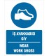ZY1376 - Türkçe İngilizce, Koruyucu Ayakkabı Giy, Wear Safety Shoes