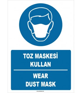 ZY1379 - Türkçe İngilizce, Toz Maskesi Kullan, Wear Dust Mask