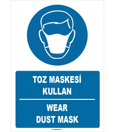 ZY1379 - Türkçe İngilizce, Toz Maskesi Kullan, Wear Dust Mask