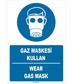 ZY1381 - Türkçe İngilizce, Gaz Maskesi Kullan, Wear Gas Mask