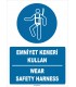 ZY1382 - Türkçe İngilizce, Emniyet Kemeri Kullan, Wear Safety Harness