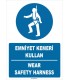 ZY1383 - Türkçe İngilizce, Emniyet Kemeri Kullan, Wear Safety Harness