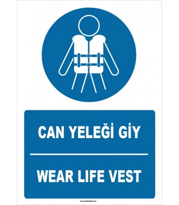 ZY1388 - Türkçe İngilizce, Can Yeleği Giy, Wear Life Vest