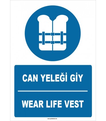 ZY1389 - Türkçe İngilizce, Can Yeleği Giy, Wear Life Vest