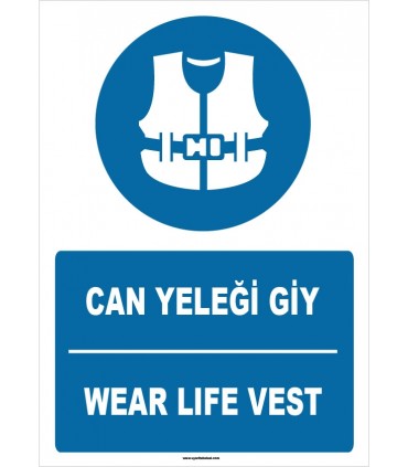 ZY1391 - Türkçe İngilizce, Can Yeleği Giy, Wear Life Vest