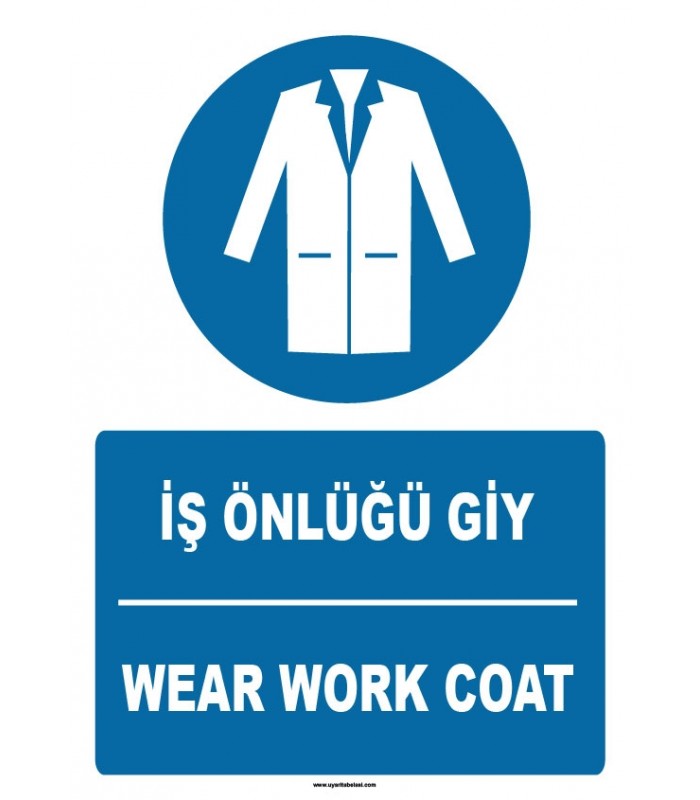 ZY1392 - Türkçe İngilizce, İş Önlüğü Giy, Wear Work Coat
