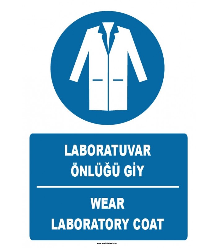 ZY1393 - Türkçe İngilizce, Laboratuvar Önlüğü Giy, Wear Laboratory Coat