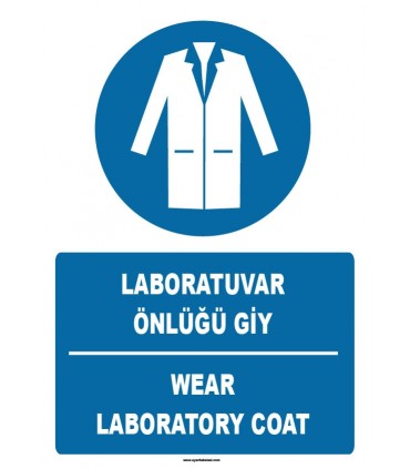 ZY1393 - Türkçe İngilizce, Laboratuvar Önlüğü Giy, Wear Laboratory Coat