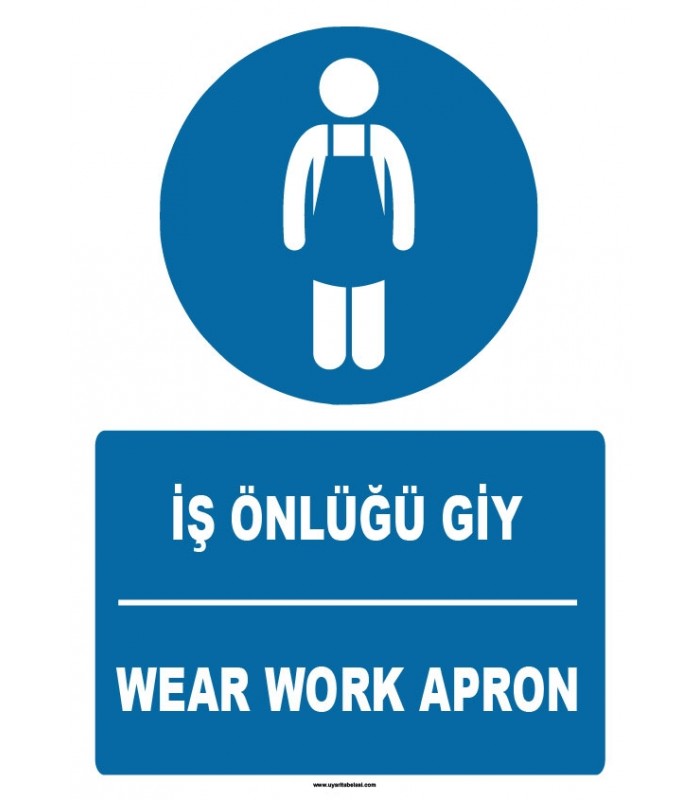 ZY1395 - Türkçe İngilizce, İş Önlüğü Giy, Wear Work Apron