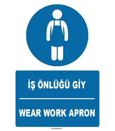 ZY1395 - Türkçe İngilizce, İş Önlüğü Giy, Wear Work Apron