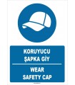 ZY1396 - Türkçe İngilizce, Koruyucu Şapka Giy, Wear Safety Cap