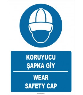 ZY1397 - Türkçe İngilizce, Koruyucu Şapka Giy, Wear Safety Cap