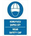 ZY1397 - Türkçe İngilizce, Koruyucu Şapka Giy, Wear Safety Cap