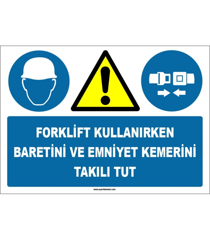 ZY1408 - Forklift kullanırken baretini ve emniyet kemerini takılı tut