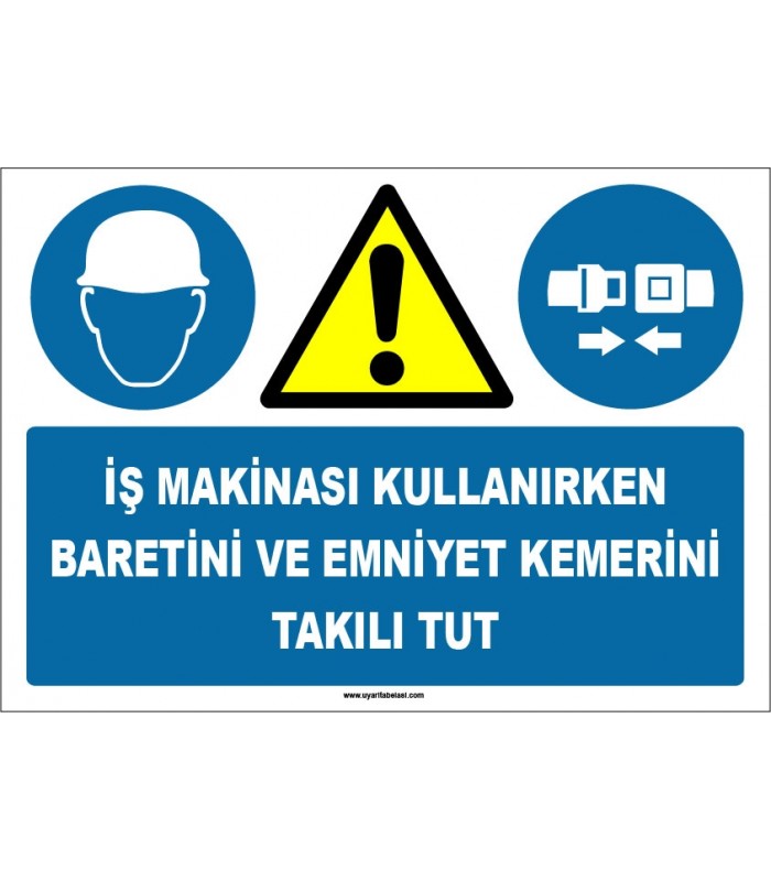 ZY1409 - İş makinası kullanırken baretini ve emniyet kemerini takılı tut